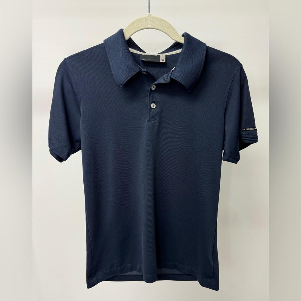 Porsche Design Sport x Adidas Short Sleeve Men's Polo Shirt in Navy Blue, Size S